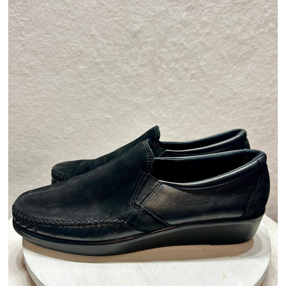 SAS Tripad Comfort Black Leather Suede Slip On Loafers J7138818 Womens 12 N USA